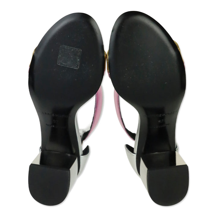 Pierre Hardy Gae Multicolor Metallic Leather Ankle Strap Sandal