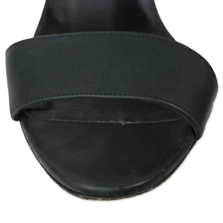 Pierre Hardy Natural/White/Black Leather Low Wedge Sandals