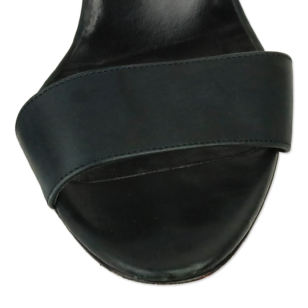 Pierre Hardy Natural/White/Black Leather Low Wedge Sandals
