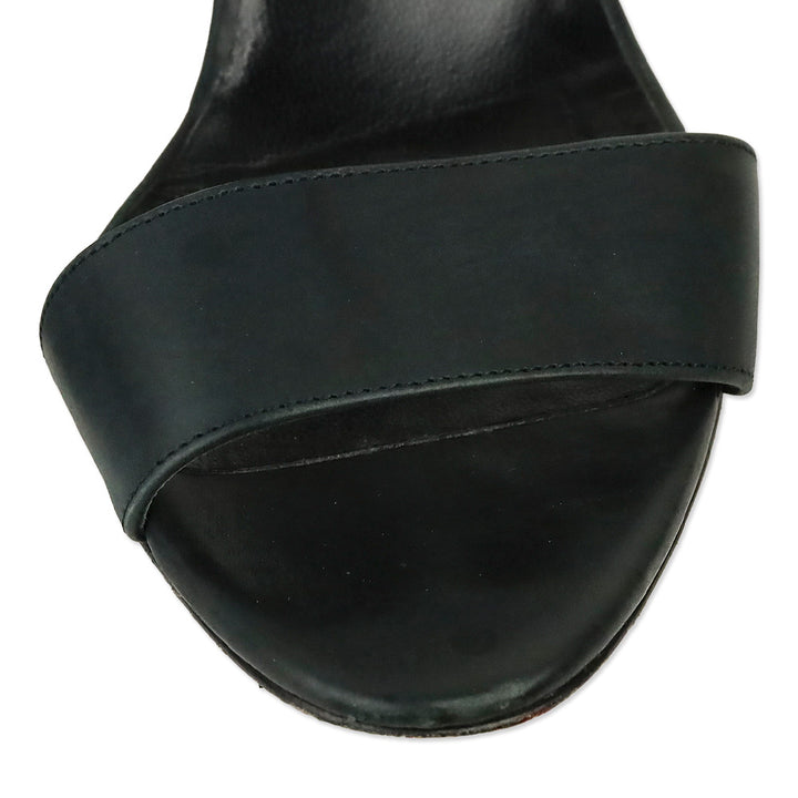 Pierre Hardy Natural/White/Black Leather Low Wedge Sandals