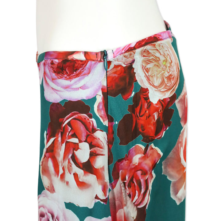 Pinko Blue and Pink Sheer Chiffon Tiered High-Low Skirt