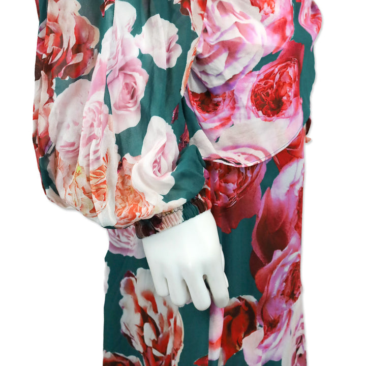 Pinko Blue and Pink Sheer Chiffon Wrap Blouse