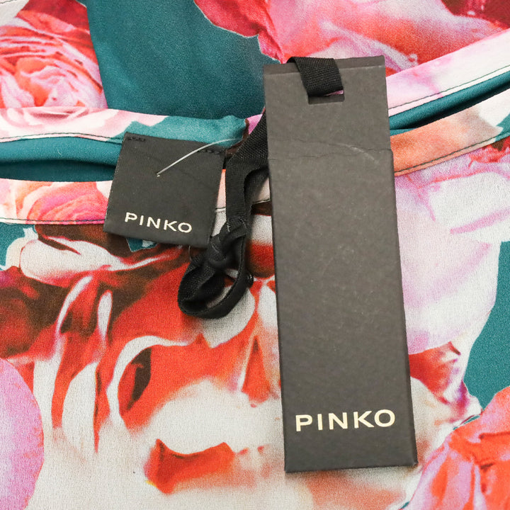 Pinko Blue and Pink Sheer Chiffon Wrap Blouse