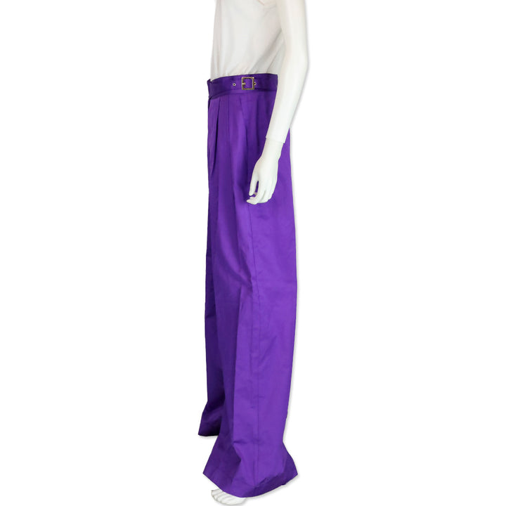 Pinko Viola Purple Belted Wide-Leg Palazzo Pants