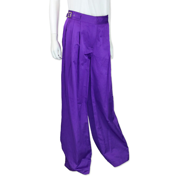 Pinko Viola Purple Belted Wide-Leg Palazzo Pants
