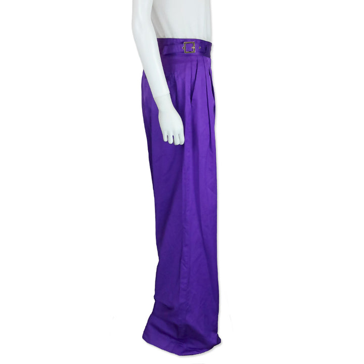Pinko Viola Purple Belted Wide-Leg Palazzo Pants