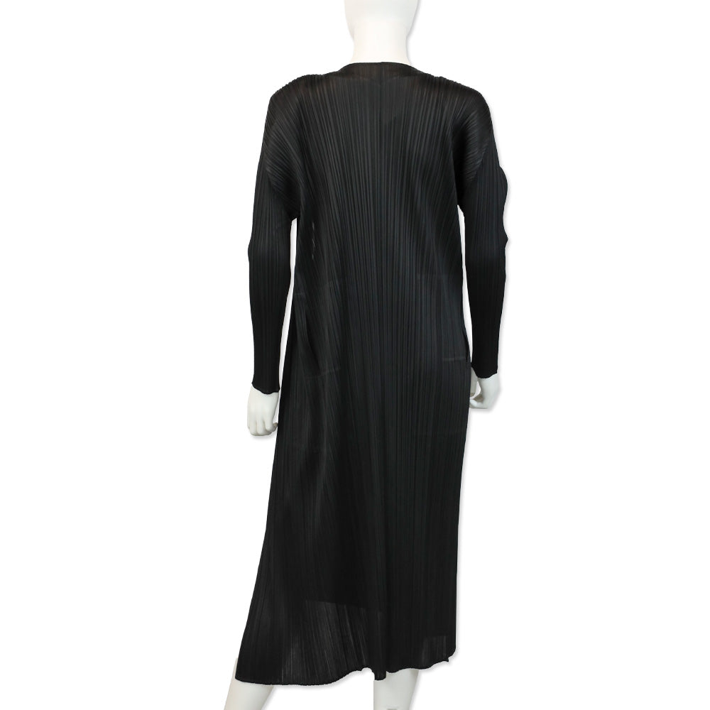 Pleats Please Issey Miyake Black Pleated Coat