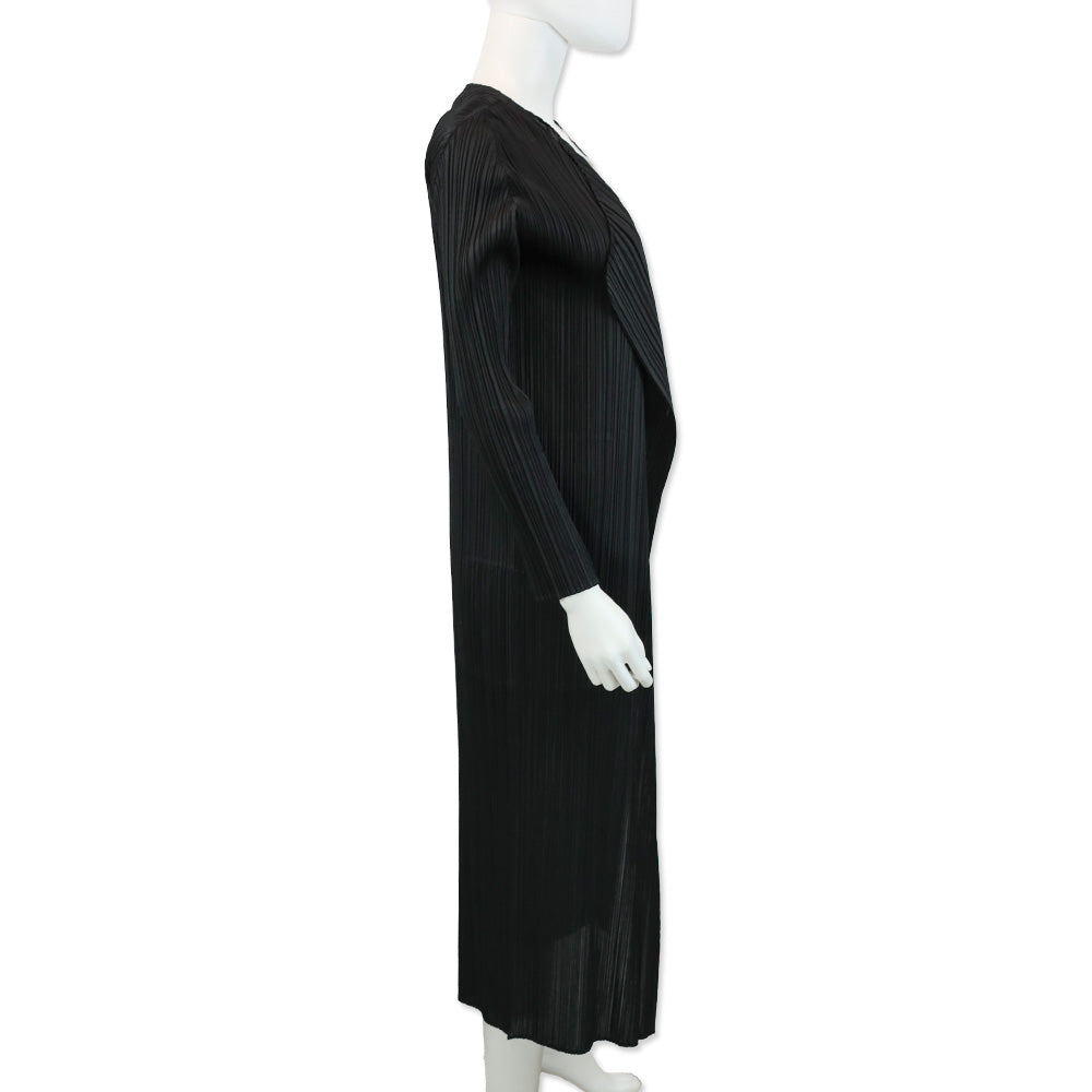 Pleats Please Issey Miyake Black Pleated Coat