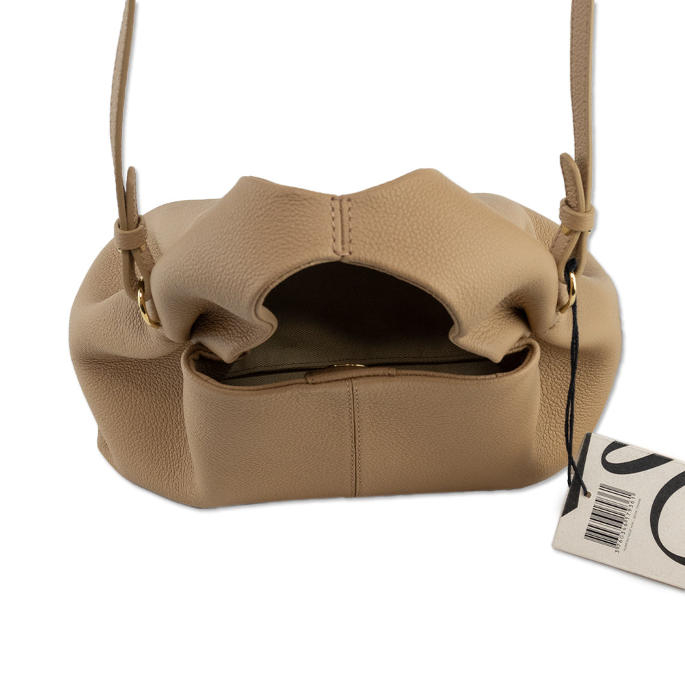 Polène Numéro Neuf Mini Beige Leather Handbag