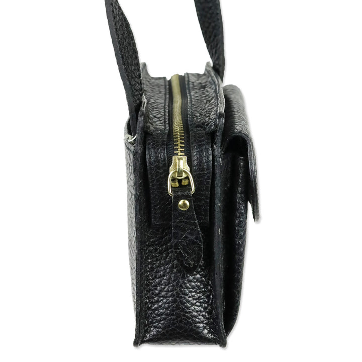 Polo Ralph Lauren Black Grained Leather Camera Crossbody Bag
