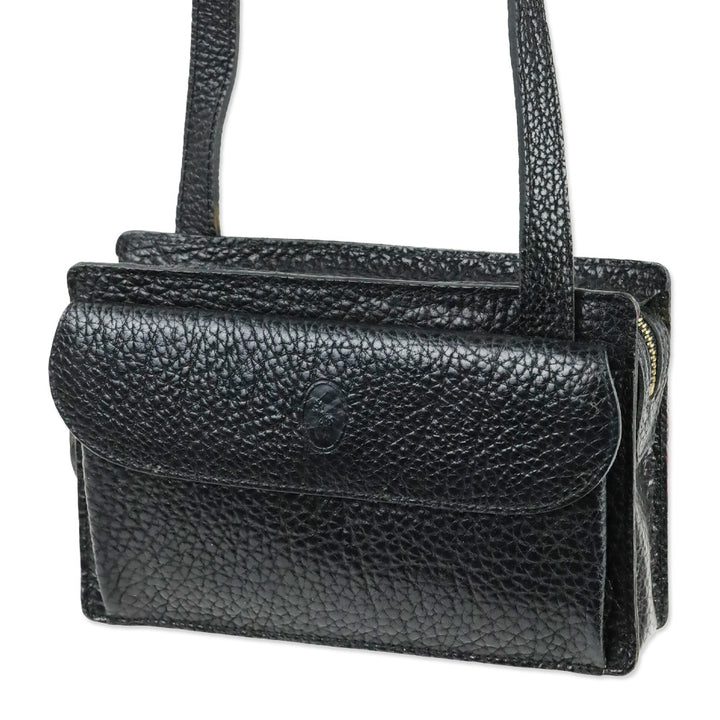 Polo Ralph Lauren Black Grained Leather Camera Crossbody Bag