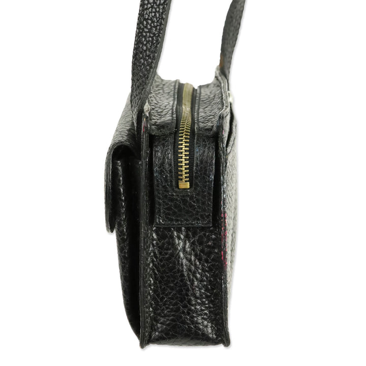 Polo Ralph Lauren Black Grained Leather Camera Crossbody Bag