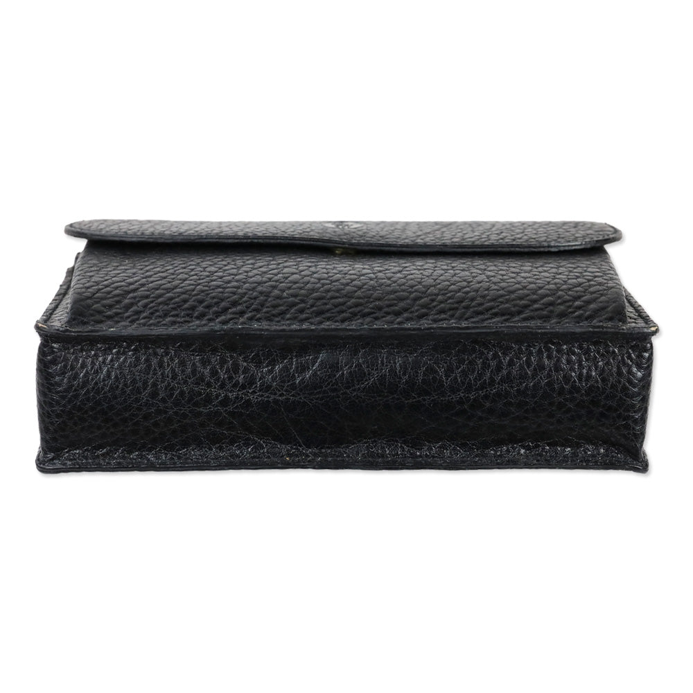 Polo Ralph Lauren Black Grained Leather Camera Crossbody Bag