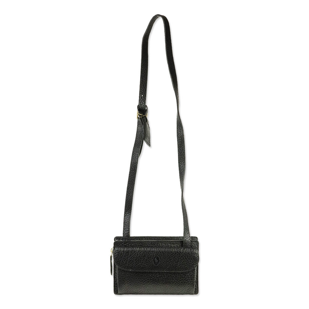 Polo Ralph Lauren Black Grained Leather Camera Crossbody Bag