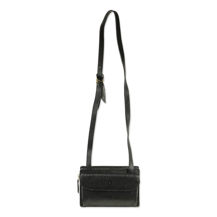 Polo Ralph Lauren Black Grained Leather Camera Crossbody Bag