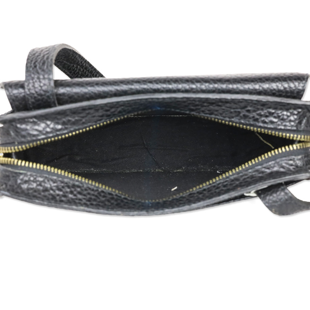 Polo Ralph Lauren Black Grained Leather Camera Crossbody Bag