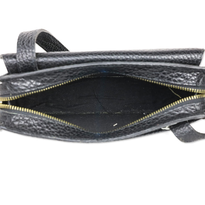 Polo Ralph Lauren Black Grained Leather Camera Crossbody Bag
