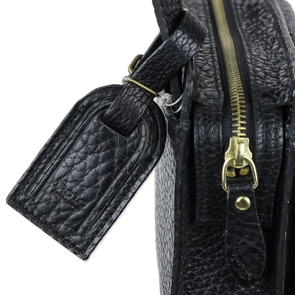 Polo Ralph Lauren Black Grained Leather Camera Crossbody Bag