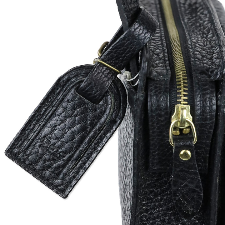 Polo Ralph Lauren Black Grained Leather Camera Crossbody Bag