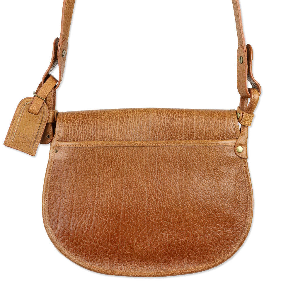 Polo Ralph Lauren Brown Grained Leather Saddle Bag
