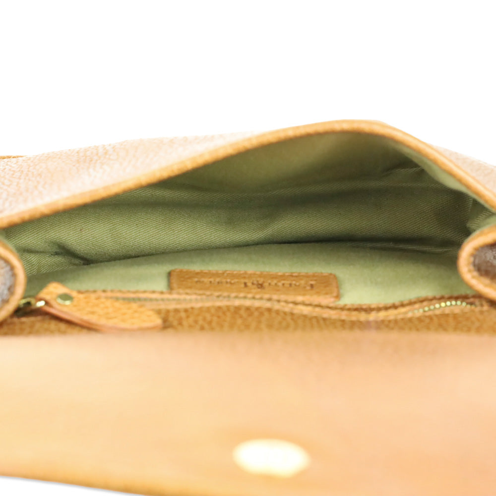 Polo Ralph Lauren Brown Grained Leather Saddle Bag