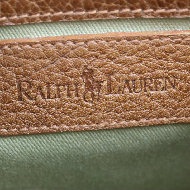 Polo Ralph Lauren Brown Grained Leather Saddle Bag
