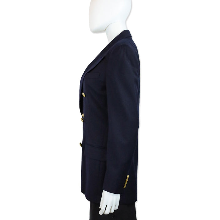 Polo Ralph Lauren Navy Blue Wool Double-Breasted Blazer