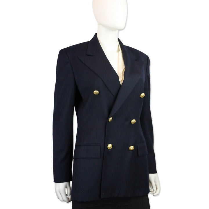 Polo Ralph Lauren Navy Blue Wool Double-Breasted Blazer