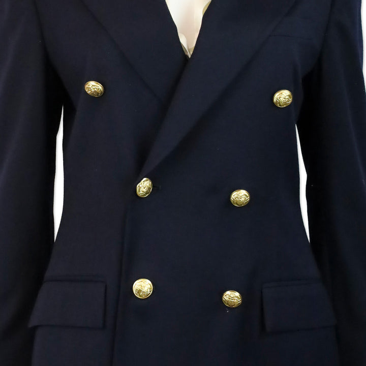 Polo Ralph Lauren Navy Blue Wool Double-Breasted Blazer