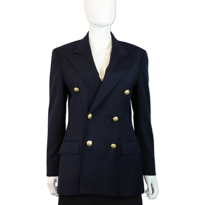 Polo Ralph Lauren Navy Blue Wool Double-Breasted Blazer