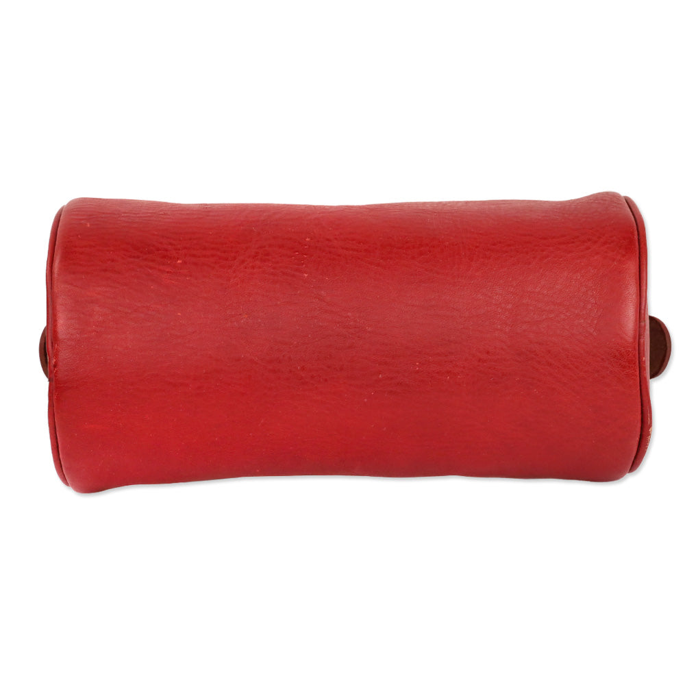 Polo Ralph Lauren Red Leather Cylinder Zip Pouch