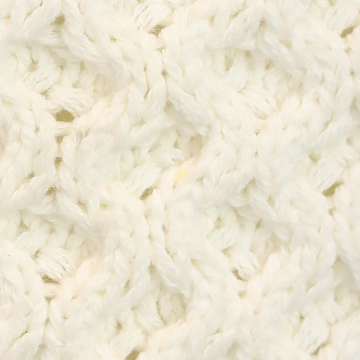 Polo Ralph Lauren White Cotton Cable Knit V-Neck Sweater