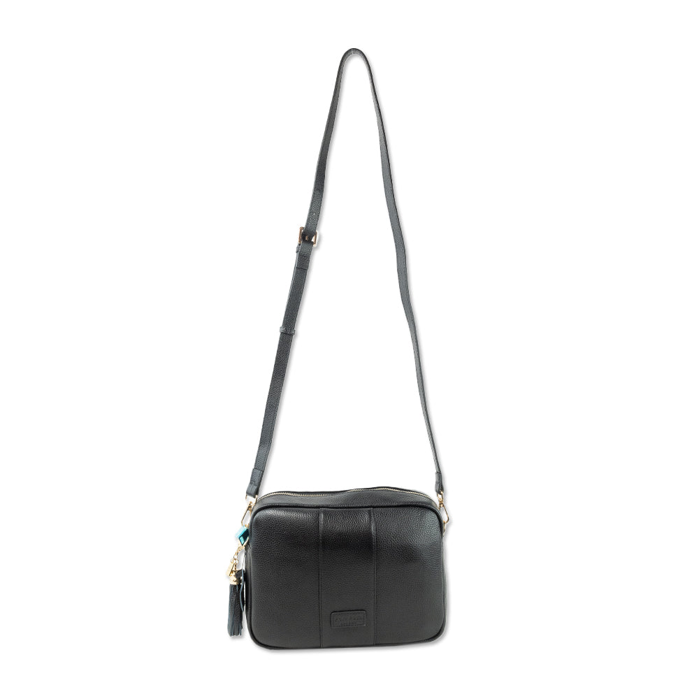 Pom Pom London Black Leather City Bag