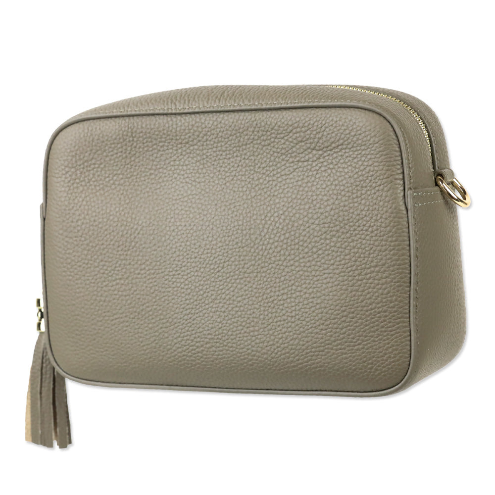 Pom Pom 'The London City' Taupe Leather Crossbody Bag