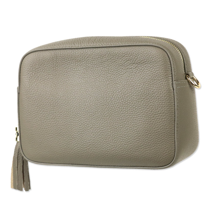 Pom Pom 'The London City' Taupe Leather Crossbody Bag