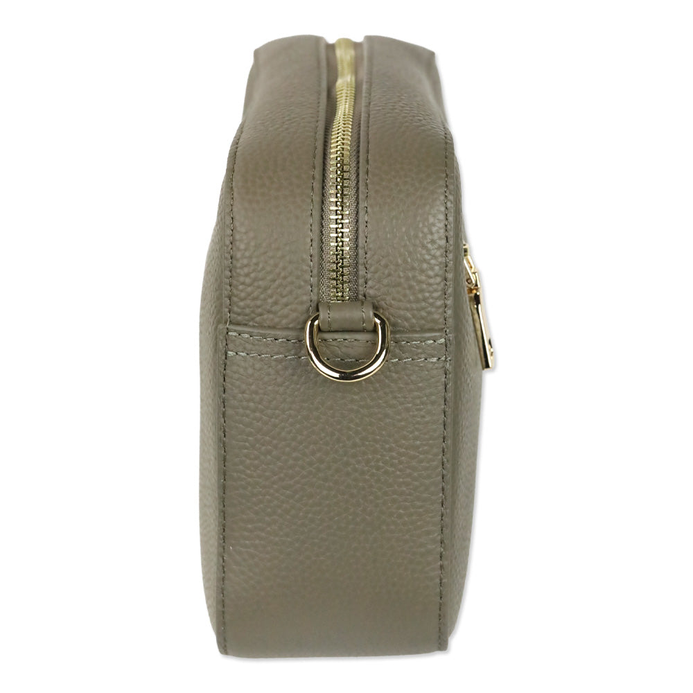 Pom Pom 'The London City' Taupe Leather Crossbody Bag