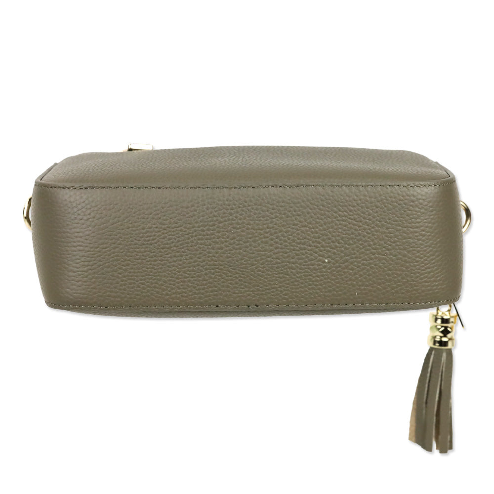 Pom Pom 'The London City' Taupe Leather Crossbody Bag