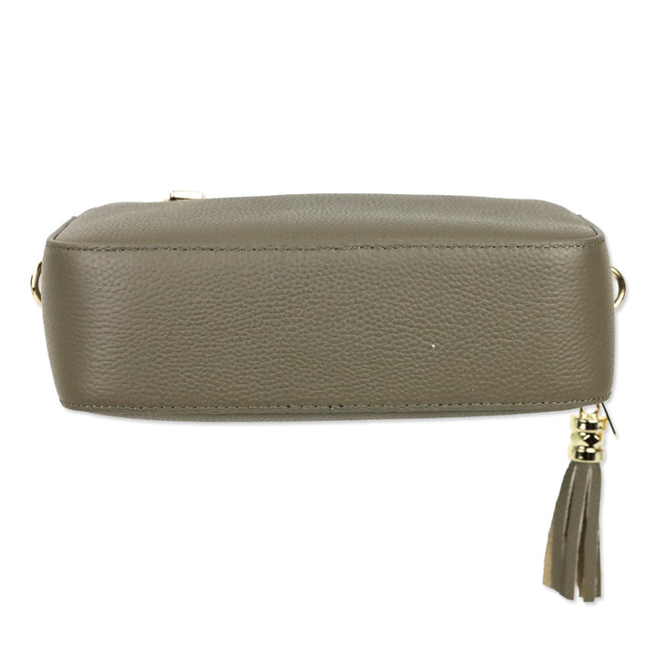 Pom Pom 'The London City' Taupe Leather Crossbody Bag