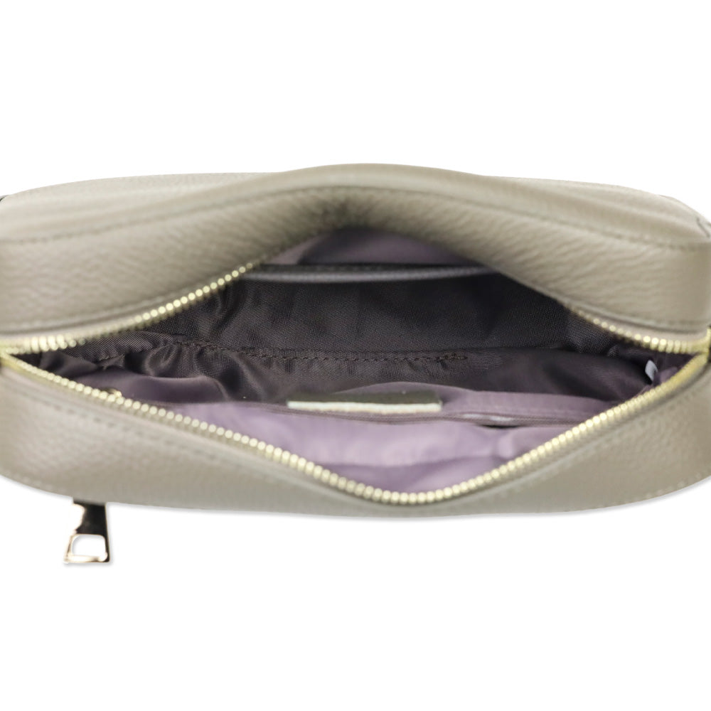 Pom Pom 'The London City' Taupe Leather Crossbody Bag