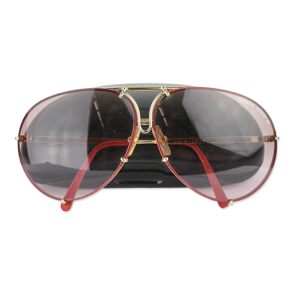 Porshe Design by Carrera Oversized Red Aviator Sunglasses