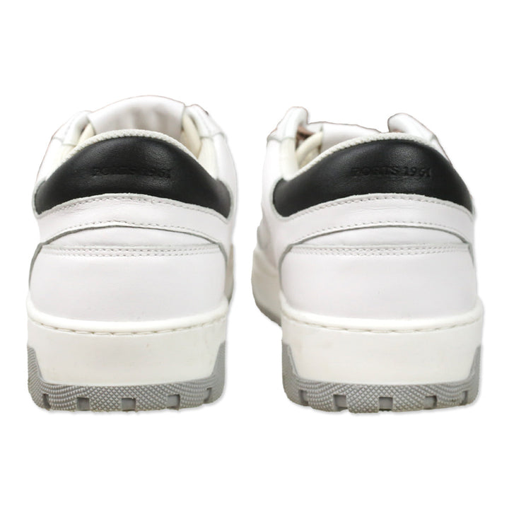 Ports White Leather Pink Double Lace-Up Sneakers