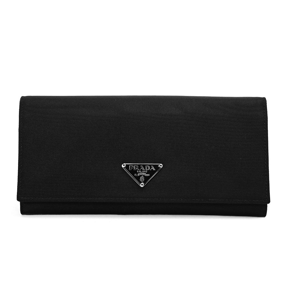 Prada Black Nylon Flap Wallet