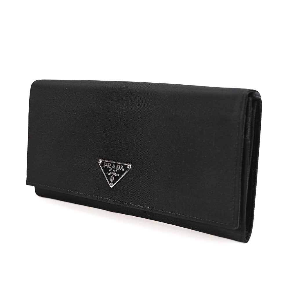 Prada Black Nylon Flap Wallet