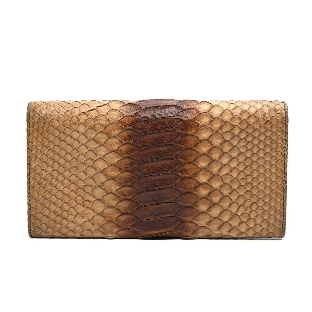 小物 PRADA python leather compact wallet Prada Snakeskin Logo Flap Wallet | DBLTKE Luxury Consignment Boutique