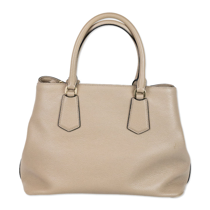 Prada Beige Vitello Phenix Top Handle Bag