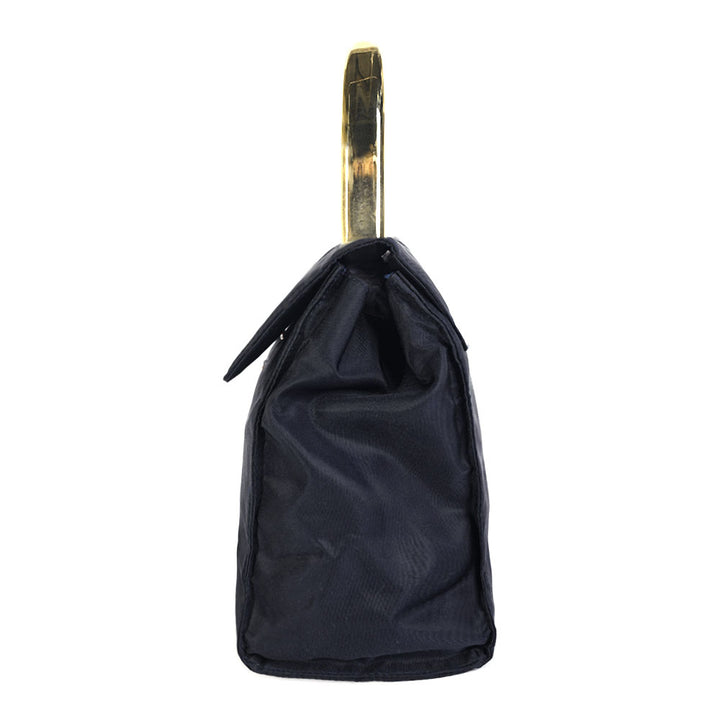 Prada Vintage Navy Nylon Gold Handle Bag