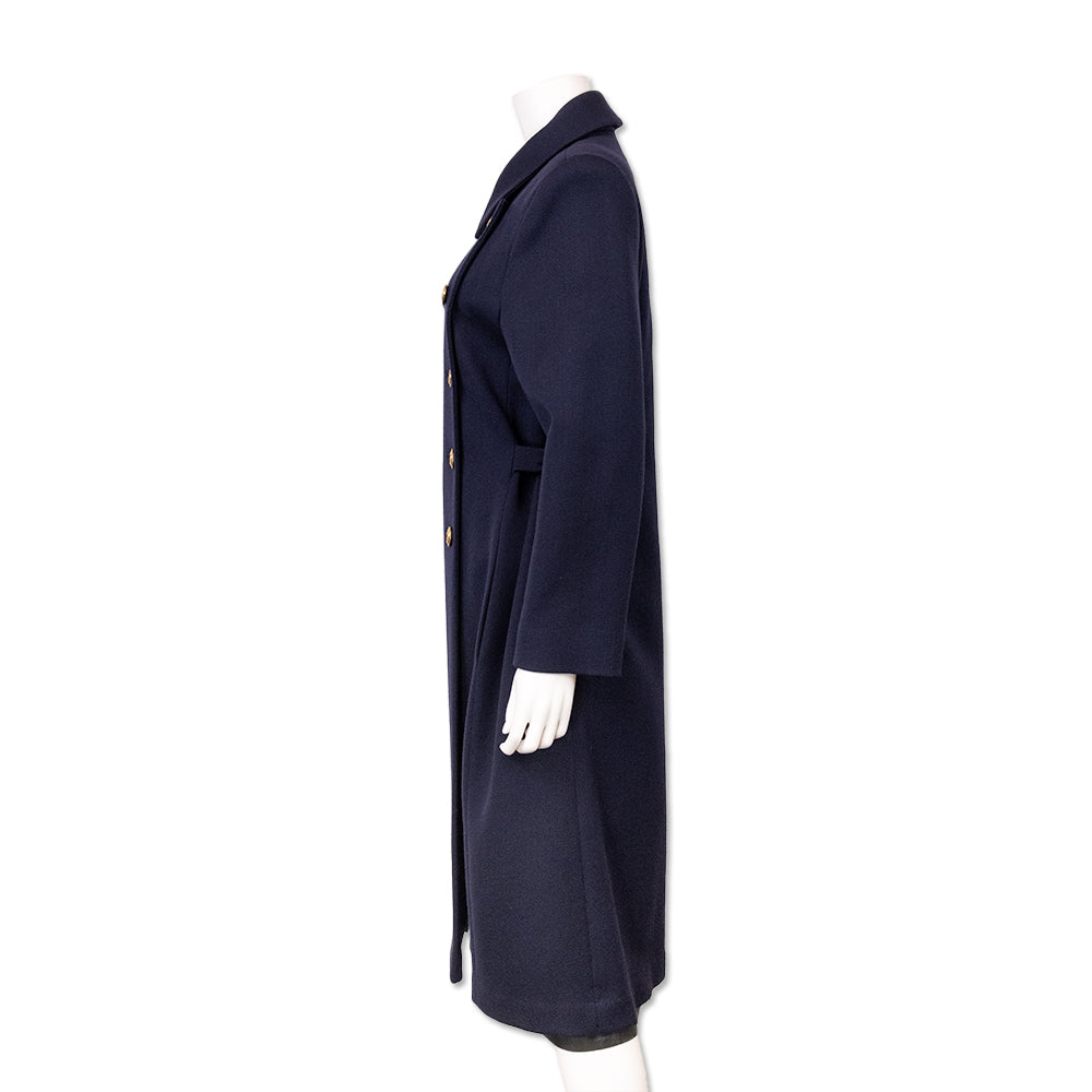 Christian Dior Navy Trench Coat with Gold Buttons