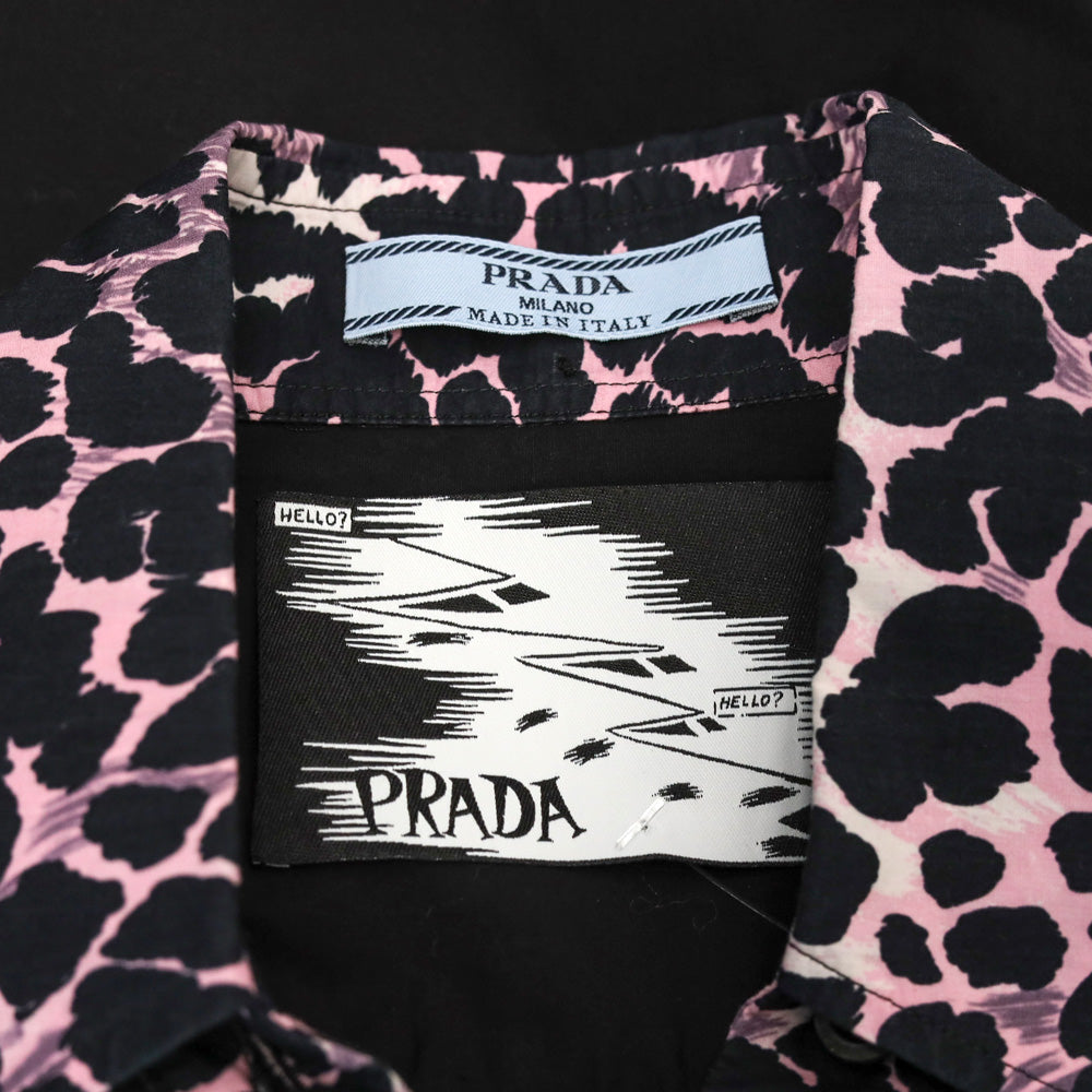 Prada 2018 Black Graphic Print Sleeveless Button-Up Top