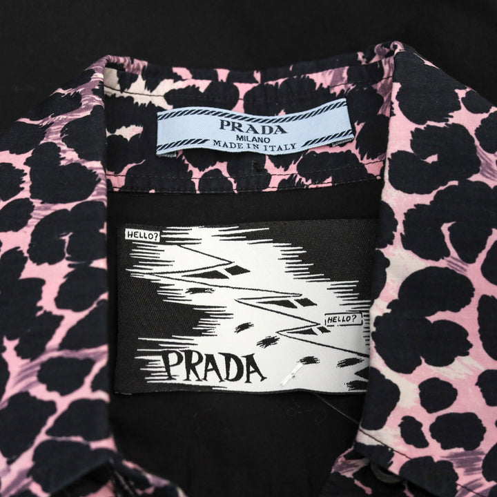 Prada 2018 Black Graphic Print Sleeveless Button-Up Top