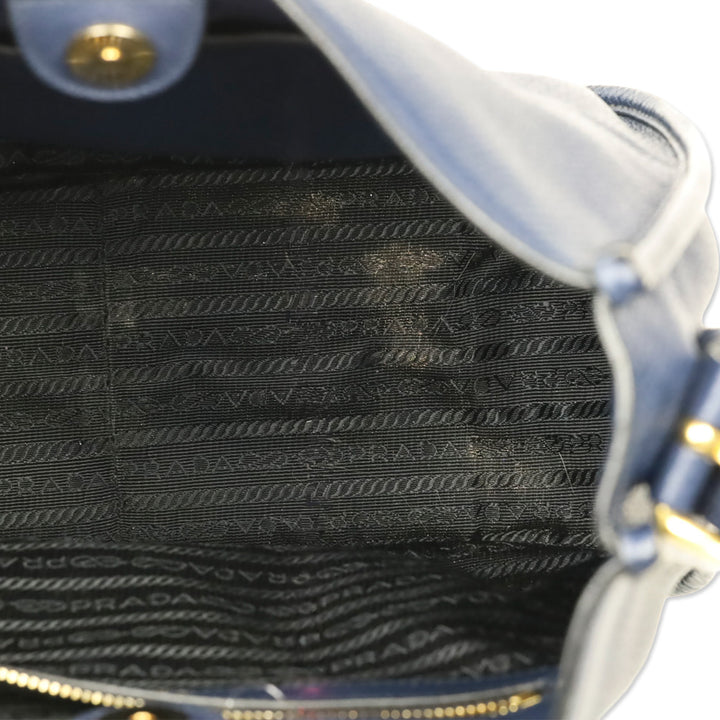 Prada Baltico Leather Vitello Daino Hobo Messenger Bag